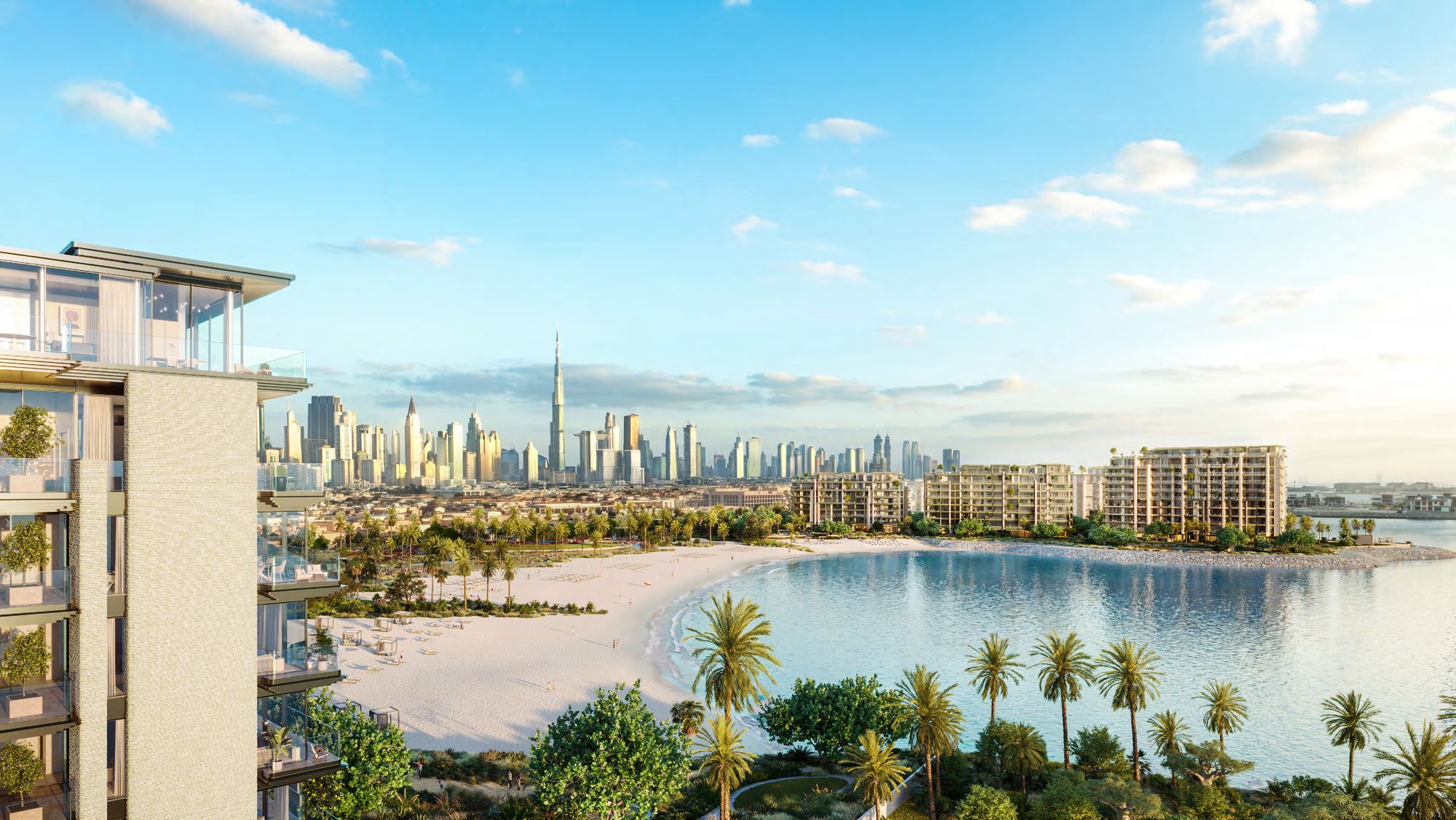 Solaya with the Dubai skyline across the water